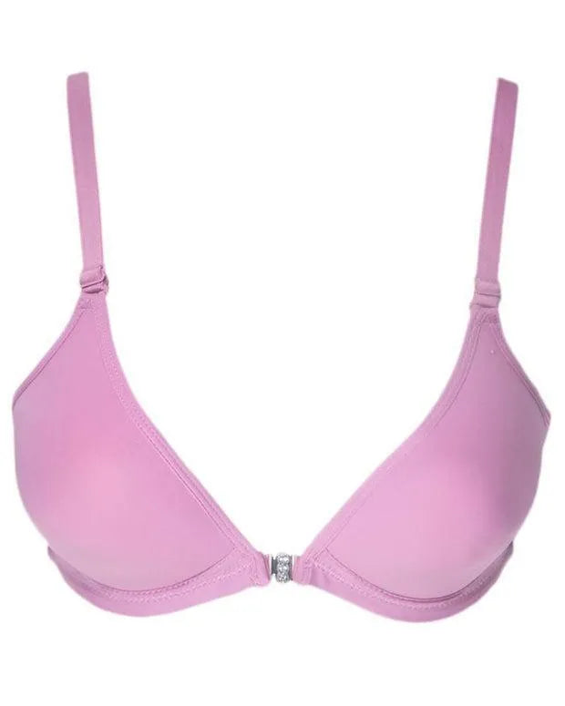 Pink Push Up Bra for Women, Adjustable, Soft Charmeuse, AA Cup, Daily Wear