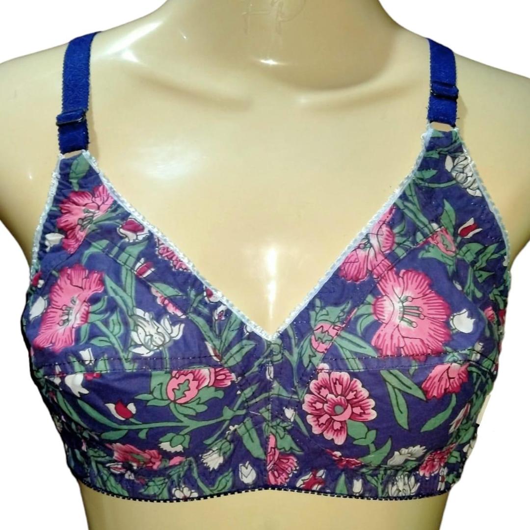Pack of 4 Cotton Printed Bras Random Colors Adjustable