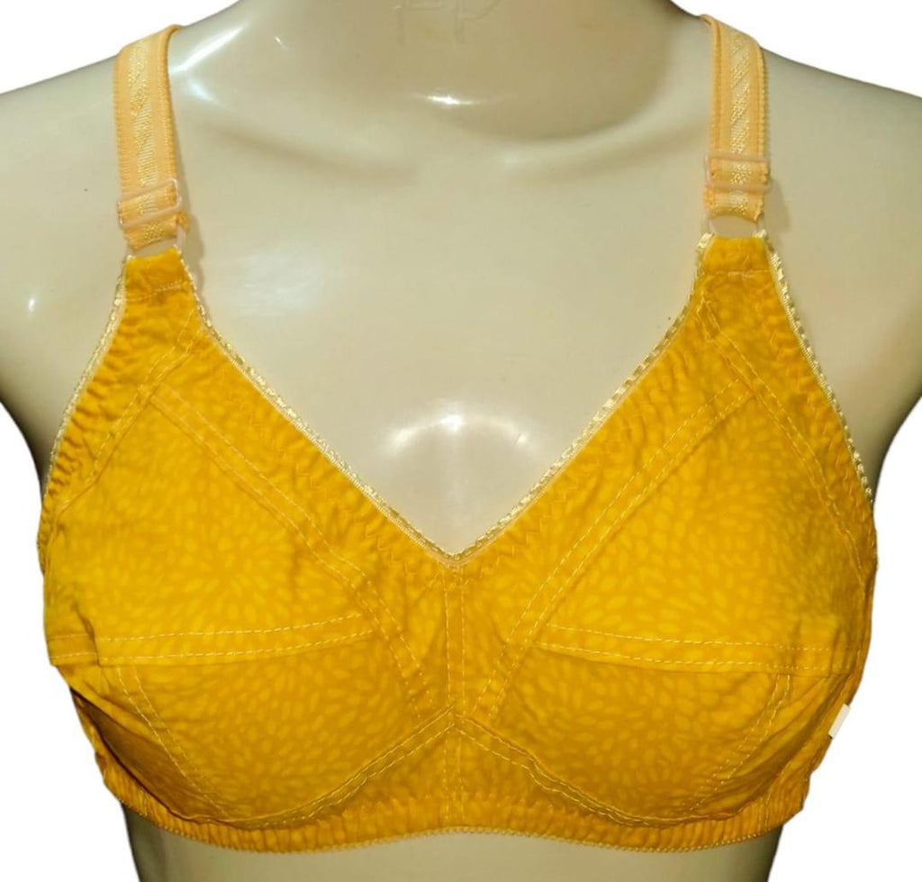 Pack of 4 Cotton Printed Bras Random Colors Adjustable