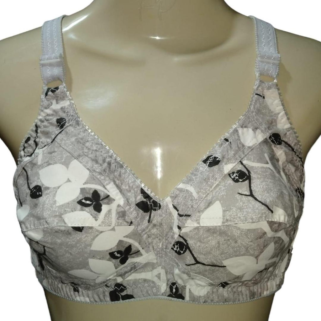 Pack of 4 Cotton Printed Bras Random Colors Adjustable