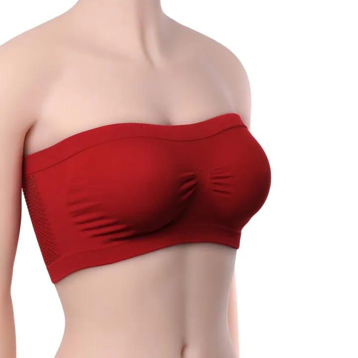 Black Strapless Tube Bra Lycra Non-Padded Daily Wear