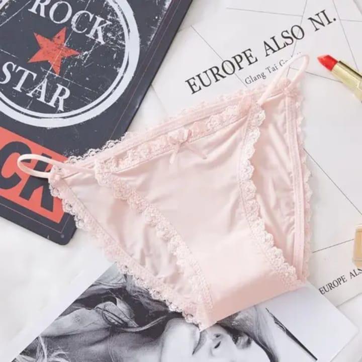 Beige Silk Lace G-String Women's Underwear