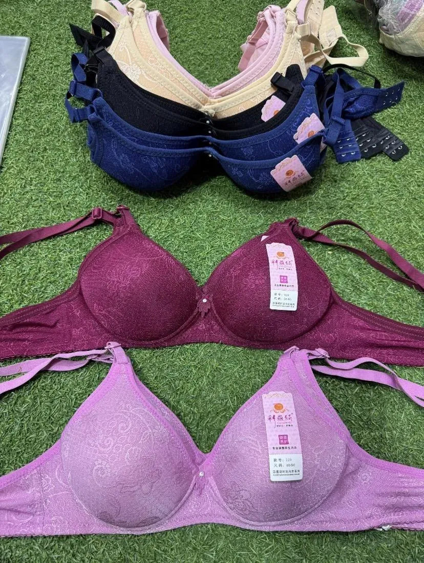 Multicolor Padded Bra Embroidered Polyester Sizes 32-42