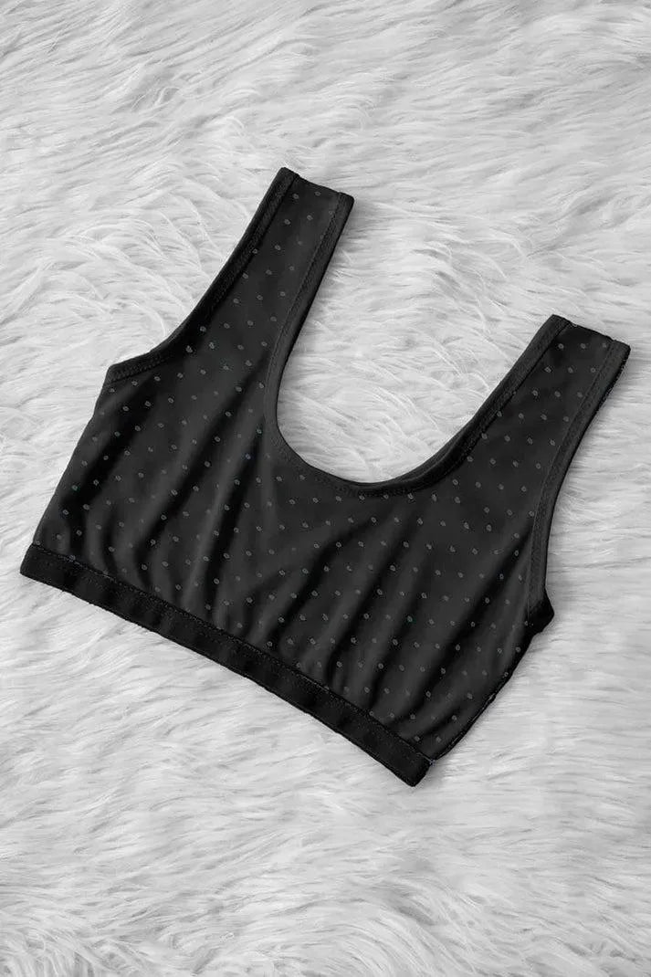 Black & Skin Polka Dot Training Bra Vest Pack of 2