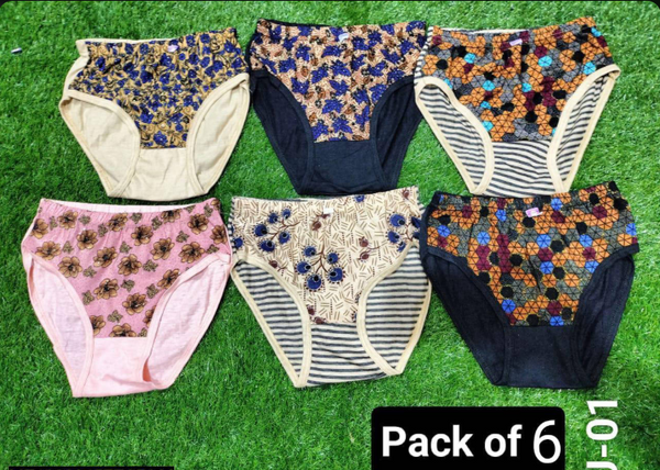 Printed Cotton Panties Pack of 6 Warm Climate Style